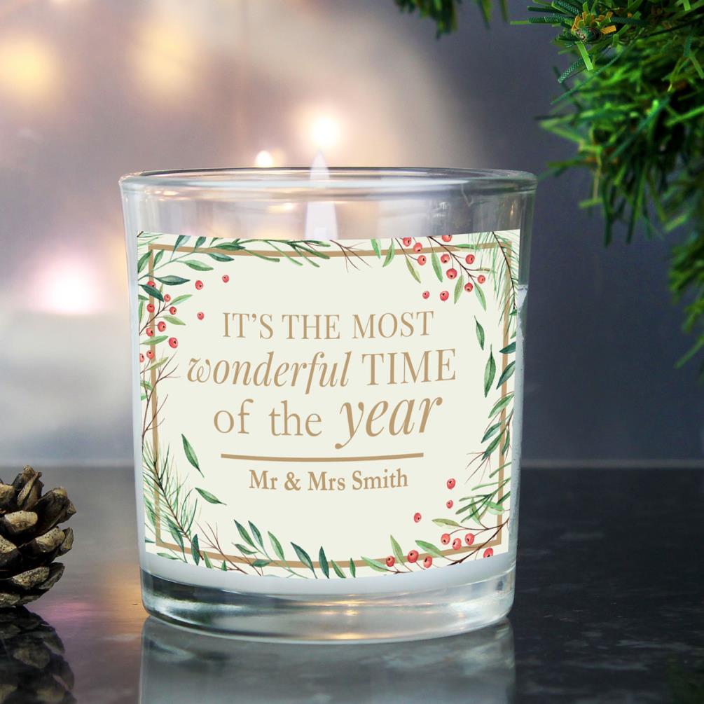 Personalised Wonderful Christmas Scented Jar Candle Extra Image 3